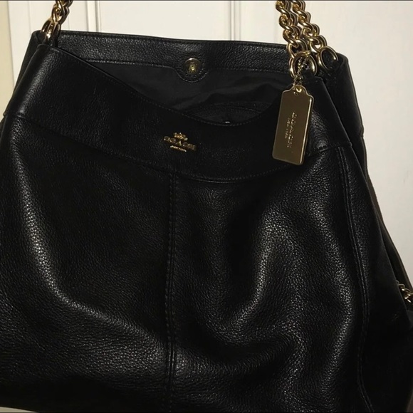 coach purse with chain handles